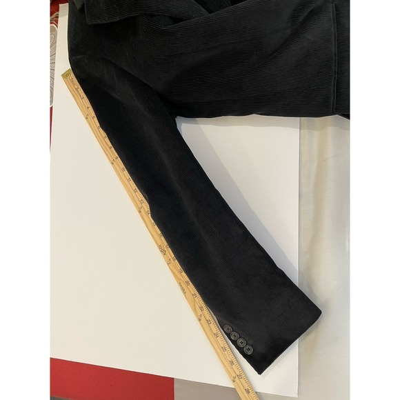 Lands' End Corduroy Blazer Men's 41L Long Jacket Sports Coat Black Cotton - Picture 9 of 9